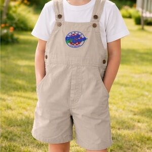 Kids' Khaki Short Overalls - Casual Playwear